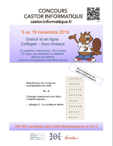 Affiche Concours Castor Informatique